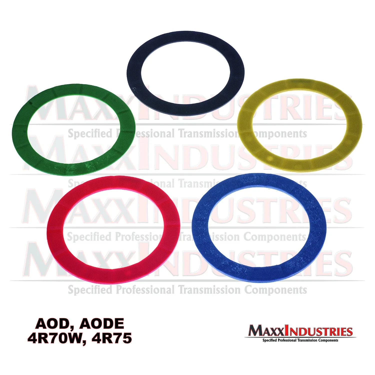 AOD AODE 4R70W 4R75 Transmission Thrust Washer Kit - Selectives - 5pc Plastic image 4