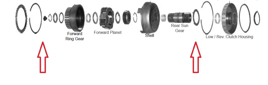 Washer Kit, Planet, Drum Shell Clutch Housing, GM TH200-C,  8628766 TH-200-4R R4 image 2