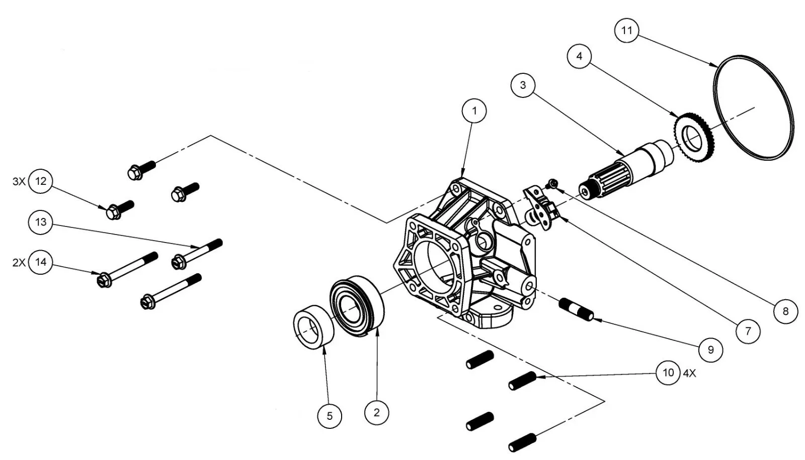 PCS Ford C6 to 4LHD Transmission Extension Housing Kit TRN8800 image 2