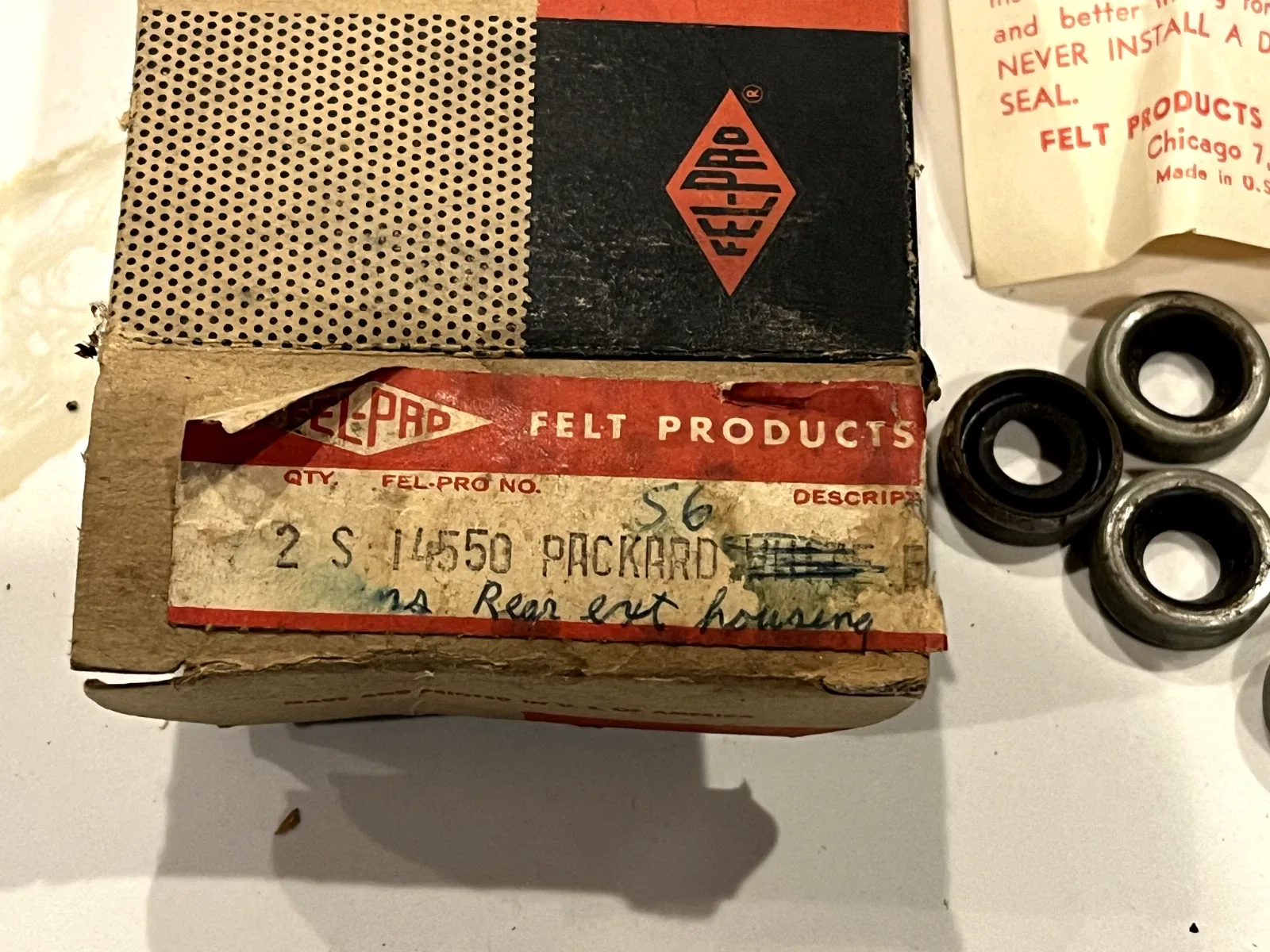Fel-Pro 14550 transmission rear extension housing seals (8) for 1956 packard image 3
