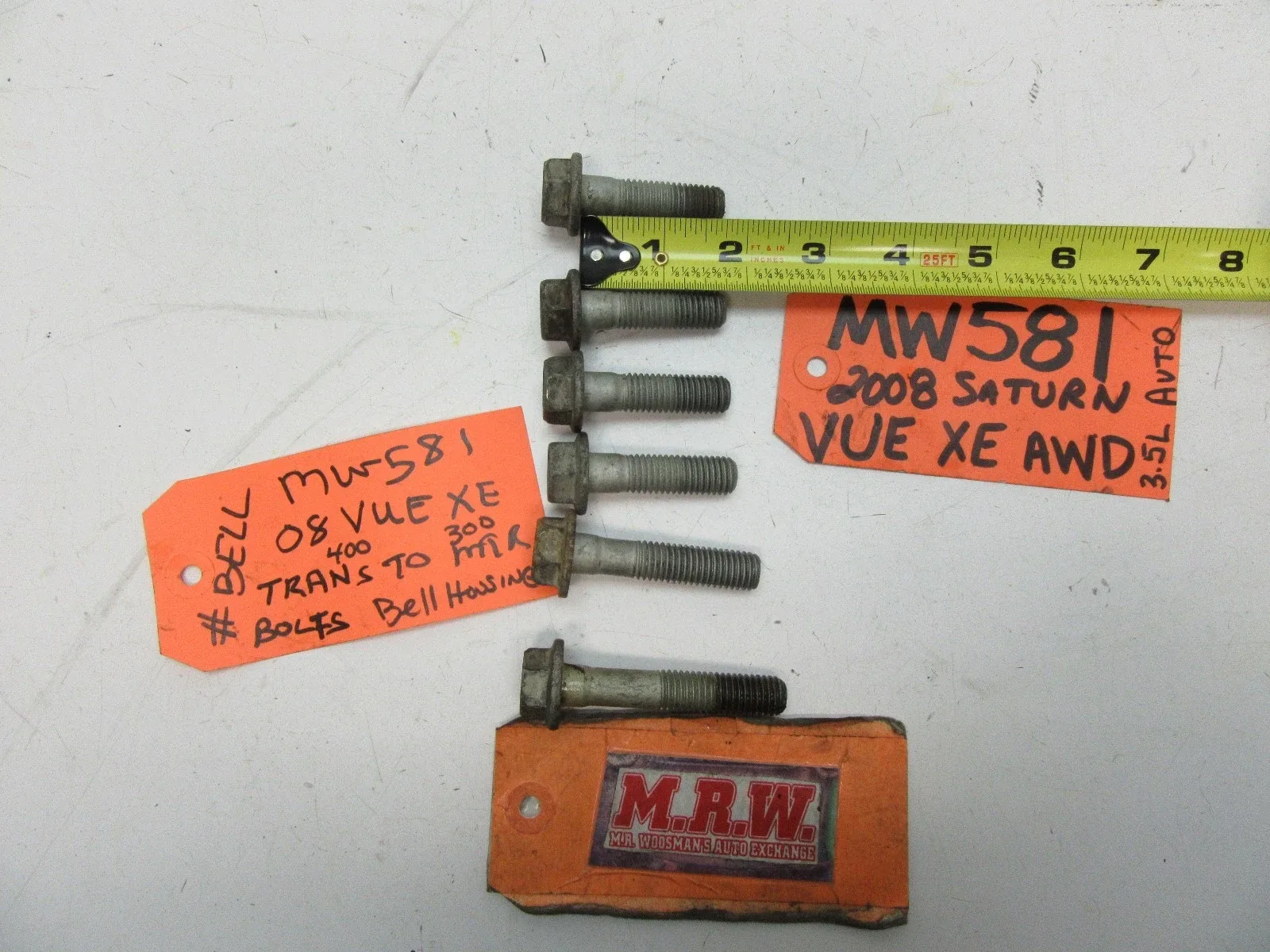 SET OF 6 BOLTS BOLT BELL HOUSING AUTOMATIC TRANSMISSION AUTO TO ENGINE MOTOR 3.5 image 3