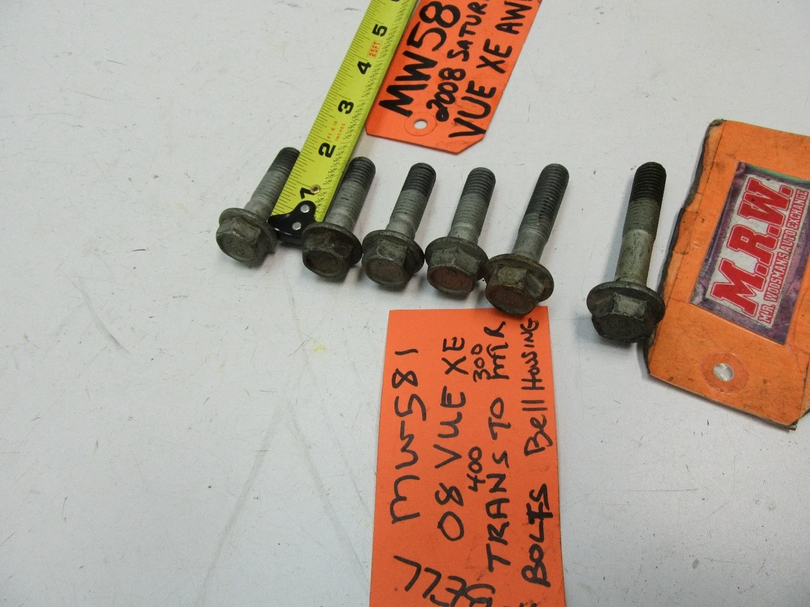 SET OF 6 BOLTS BOLT BELL HOUSING AUTOMATIC TRANSMISSION AUTO TO ENGINE MOTOR 3.5 image 4