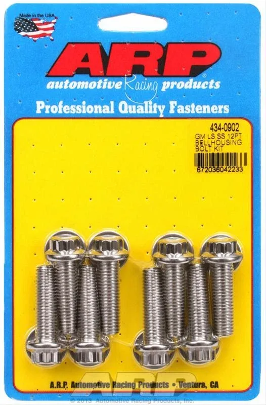 LS1 LS2 LS6 LS7 LQ4 T56 4L60E Transmission Bell Housing Bolts 12-pt POL SS ARP