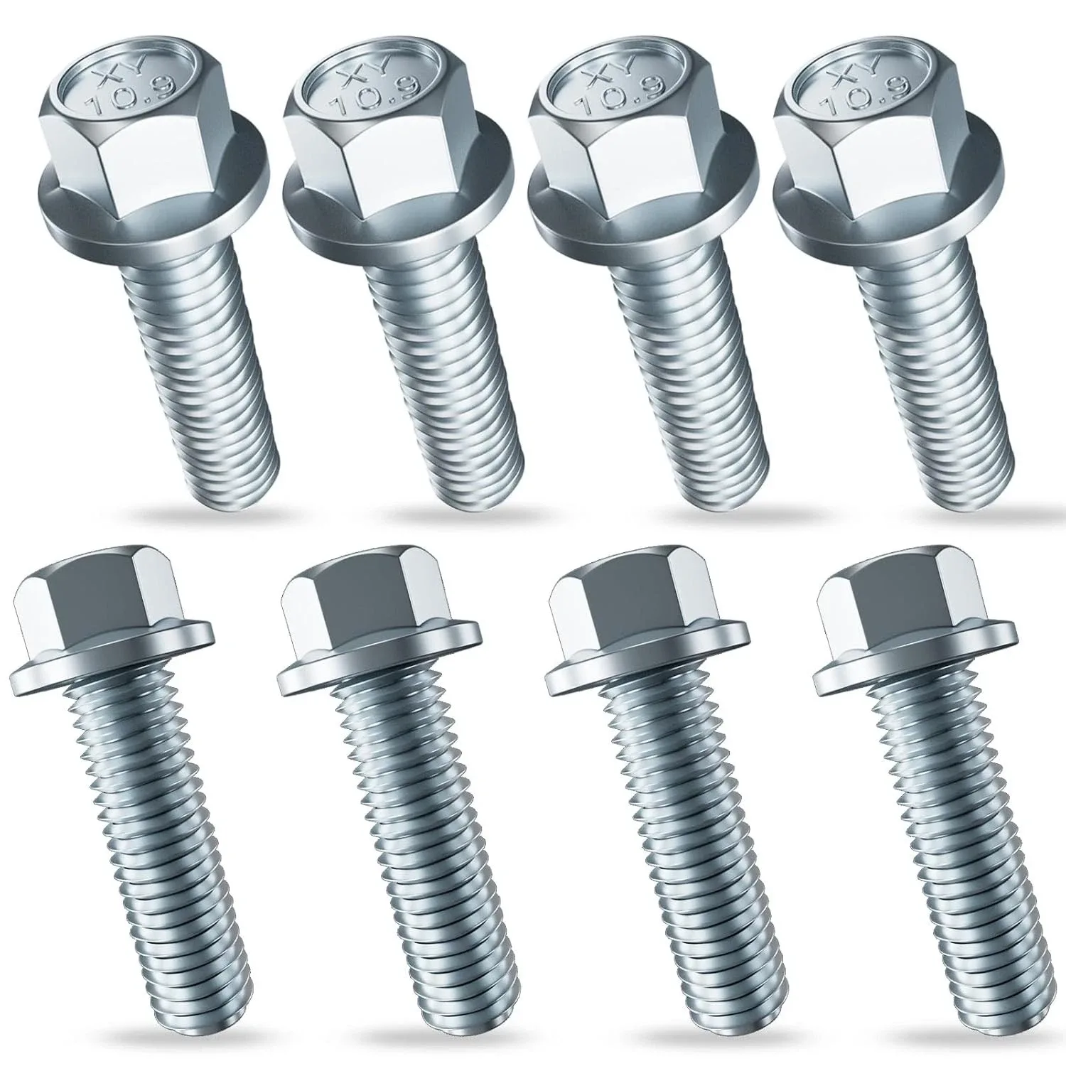 Durable Galvanized LS Engine Bell Housing Bolt Kit - 8 M10x1.5 Flange Bolts image 3