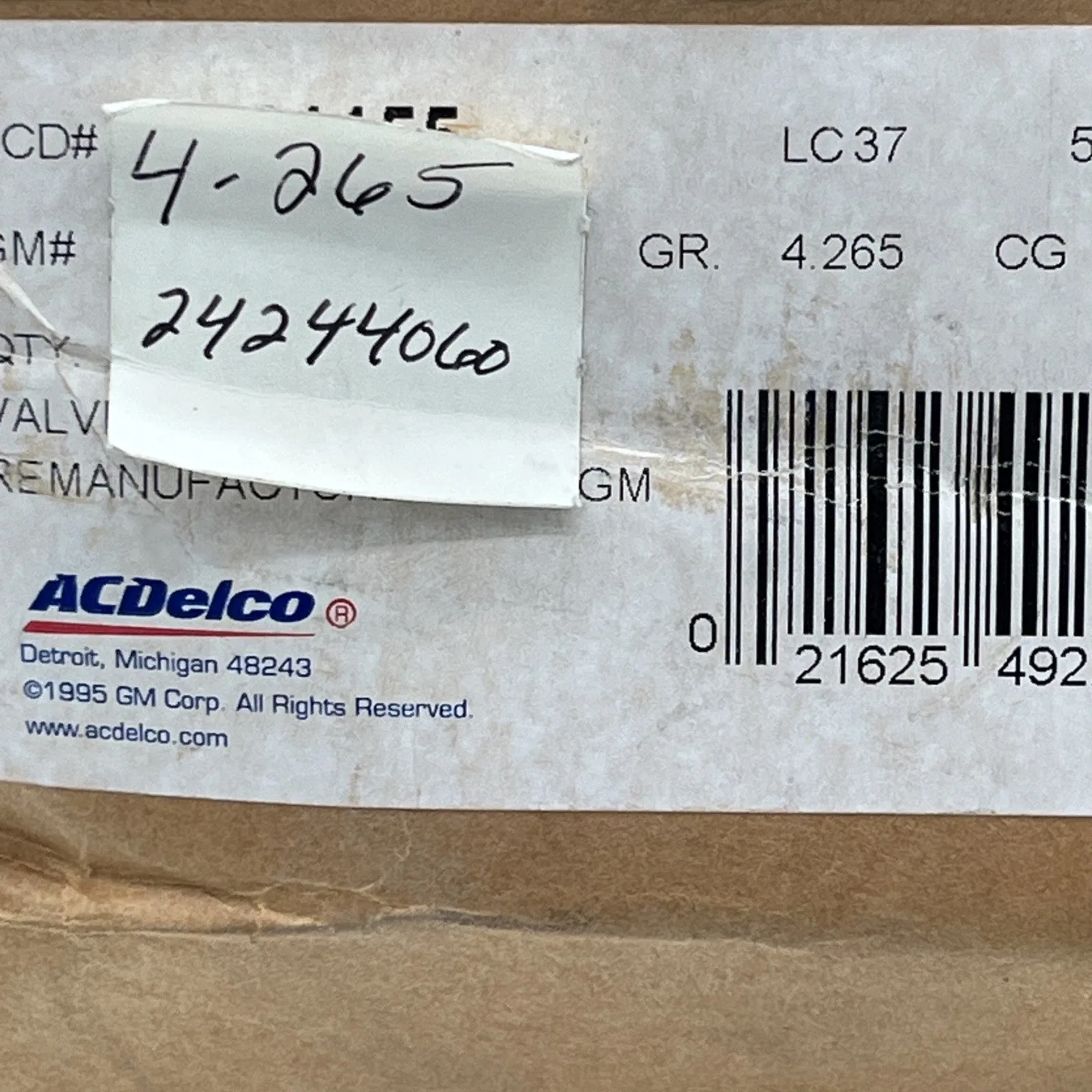 1998 Chevrolet/GMC 4L60E Valve Body OEM 24221155 image 3