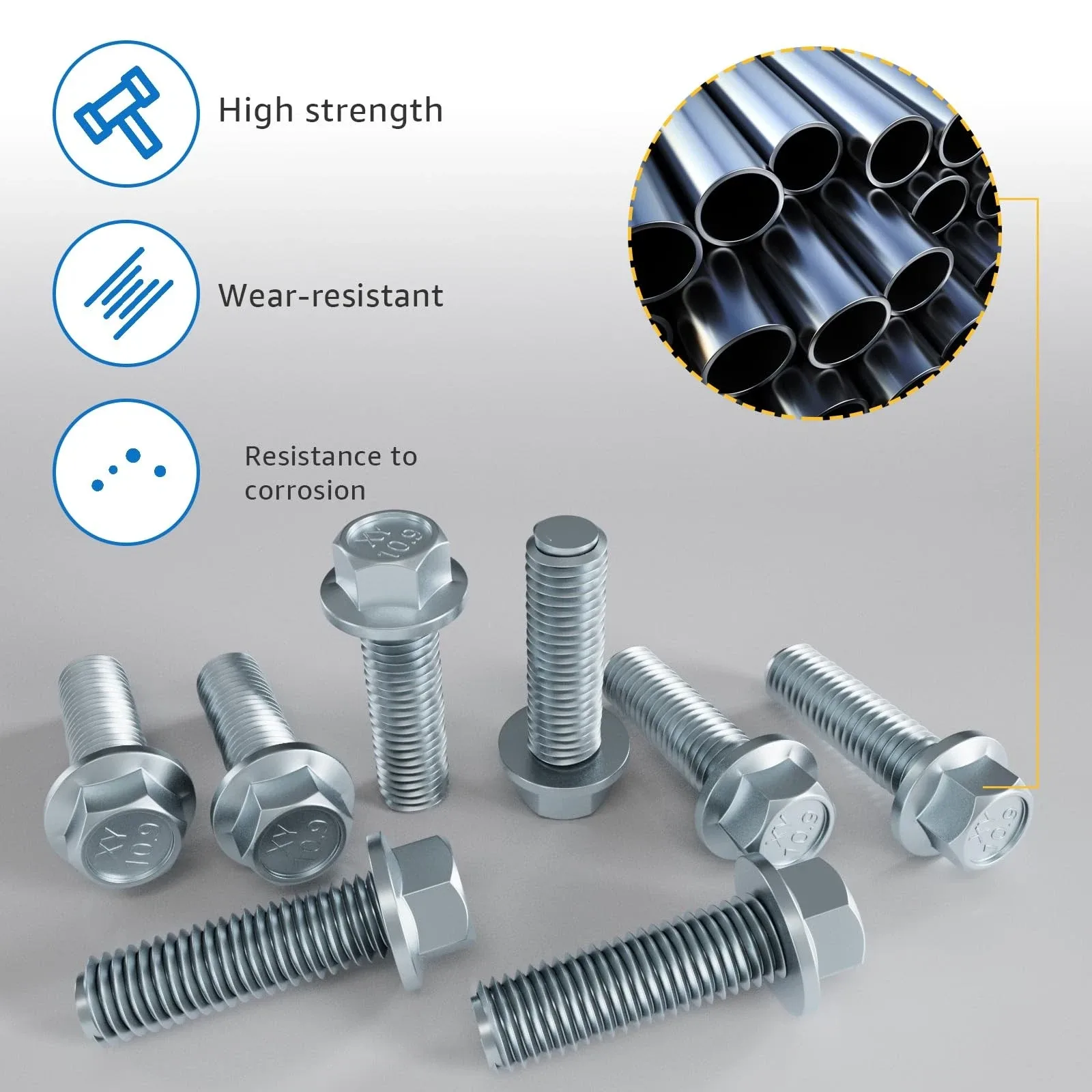 LS Engine Transmission 4L60E Bell Housing Bolts Kit M10x1.5 Flange 10.9 Grade image 4