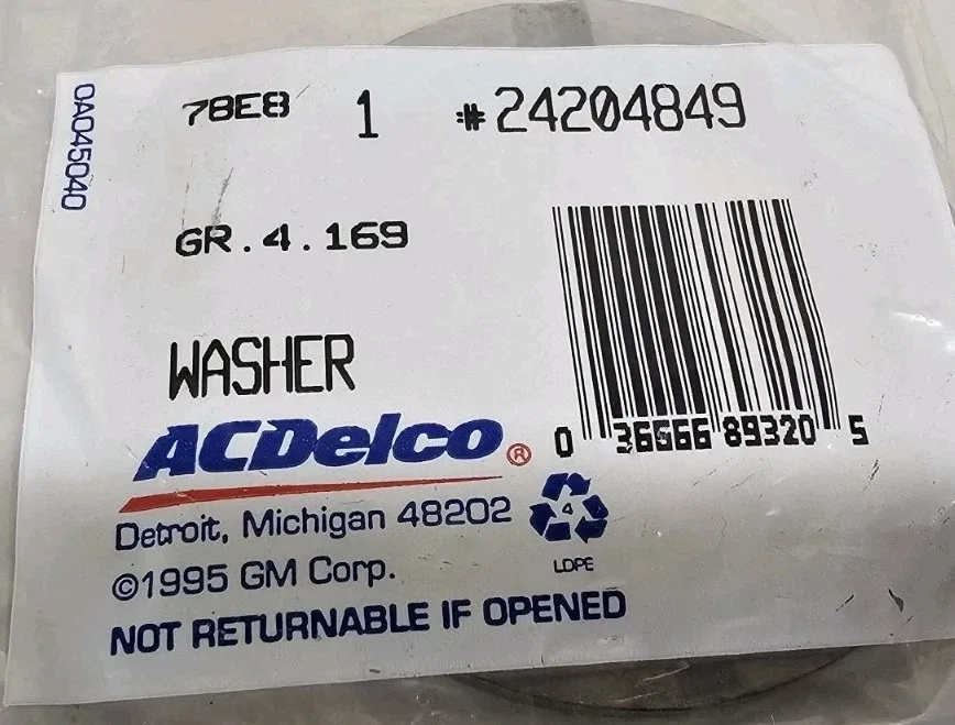 GENUINE GM 24204849 AUTO TRANS Input Clutch Housing Green Thrust Washer 4T65E image 4