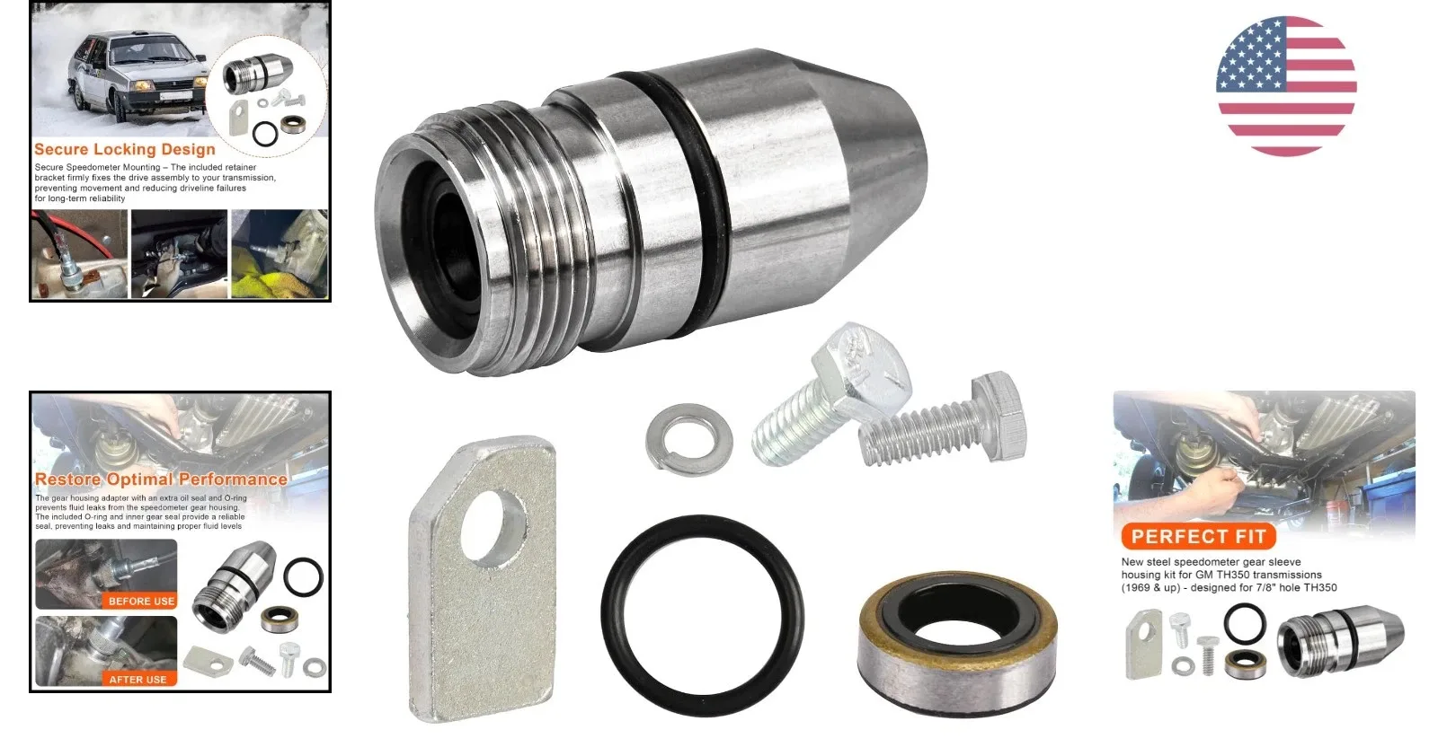 TH350 Speedo Housing Kit with Retainer & Seals for Reliable Performance image 2