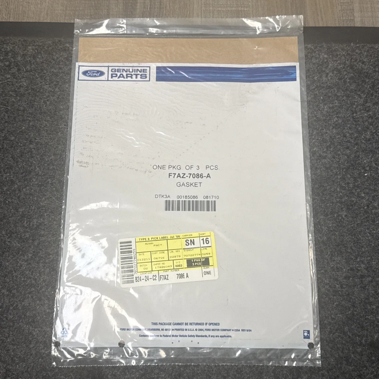 FORD OEM EXTENSION HOUSING AUTO TRANSMISSION GASKET - F7AZ-7086-A - 2 PIECES