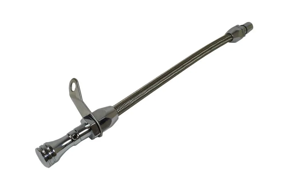 Flexible Transmission Dipstick GM Turbo 350 Bell Housing Braided Stainless Steel