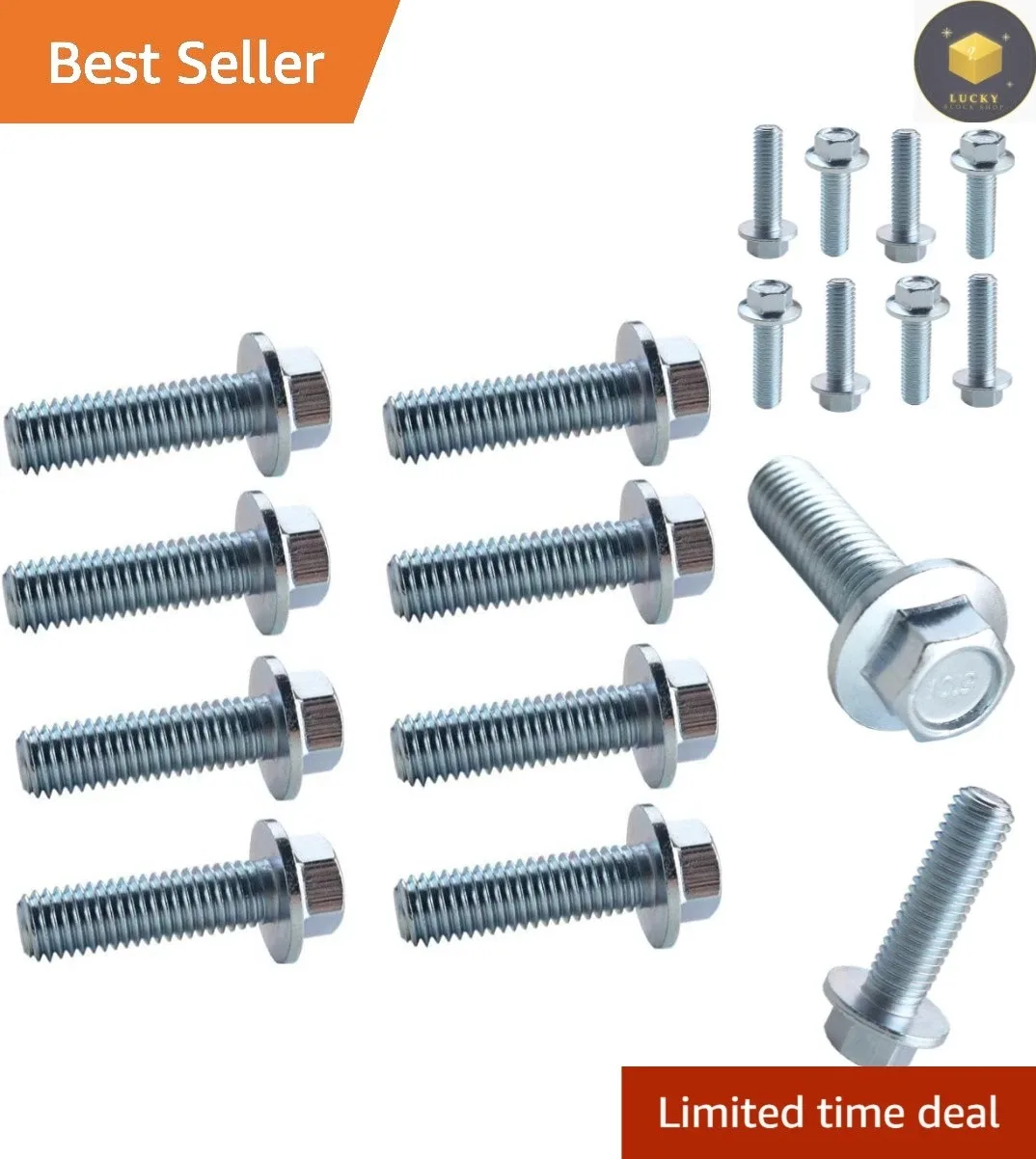 Clear Zinc Plated LS Transmission Bolts - Set of 8 for GM Engines