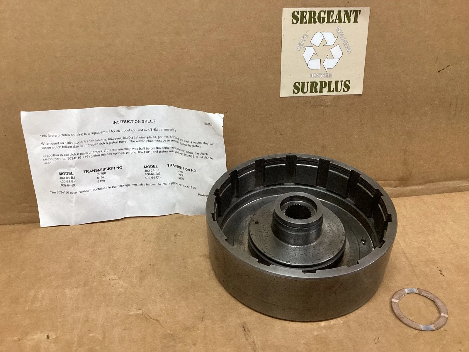 parts kit, clutch housing transmission/CUCV/HMMWV,GM,THM400/425 Trans.pn#8624908