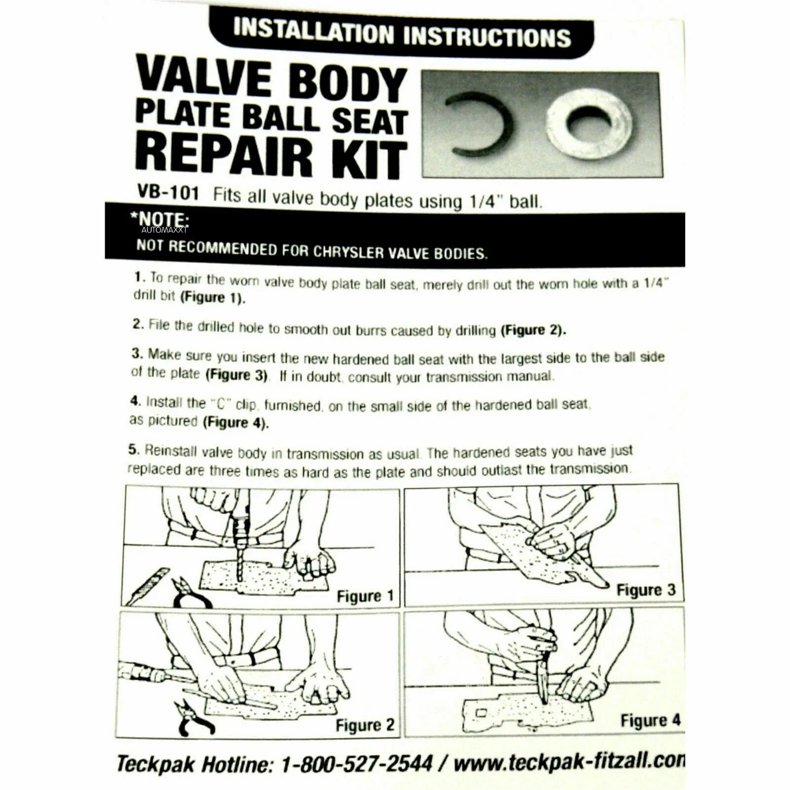 GM 4L60E/4L80E Valve Body Plate Ball Seat Repair VB-101 image 2
