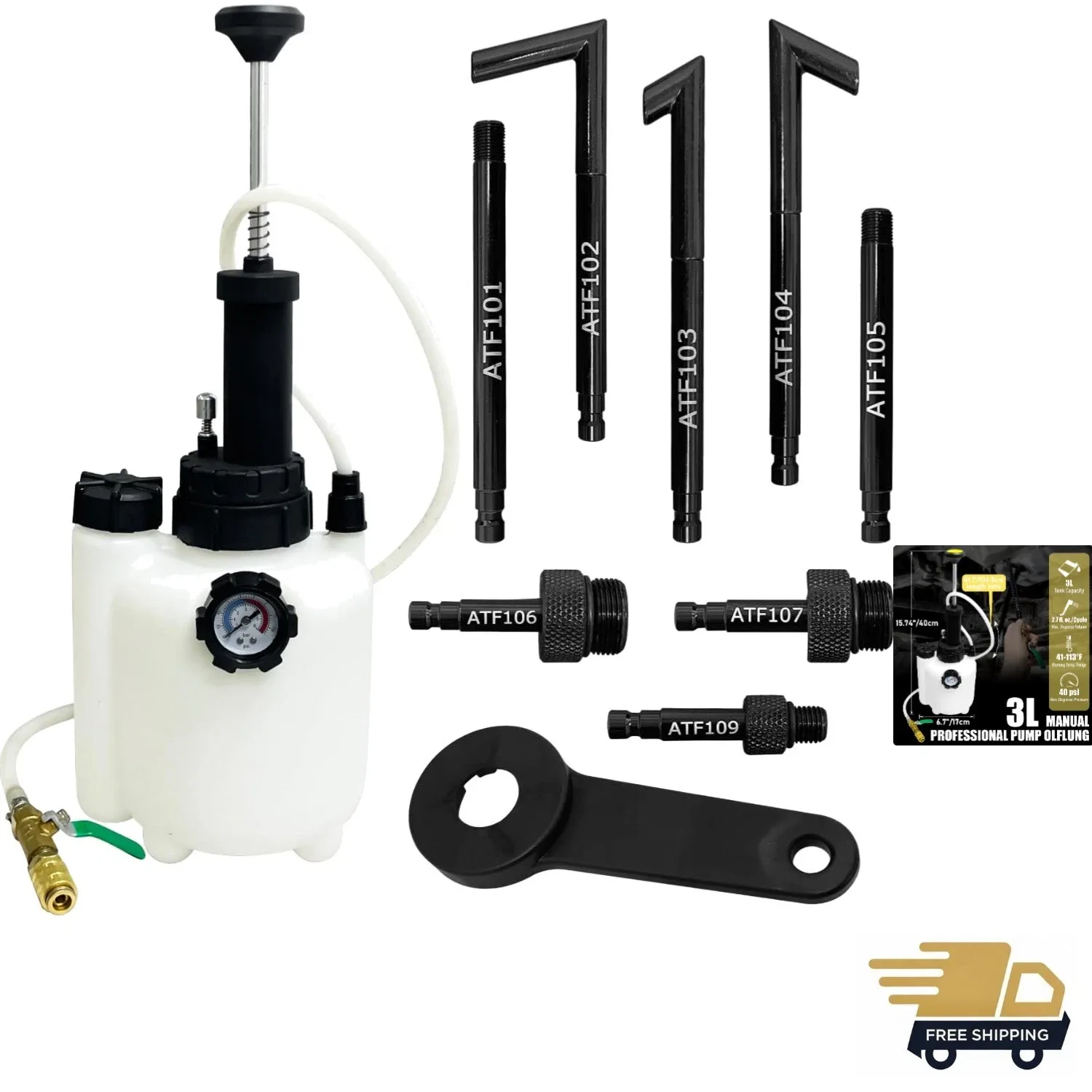 3L Manual Transmission Fluid Pump Kit with 8 Adapters