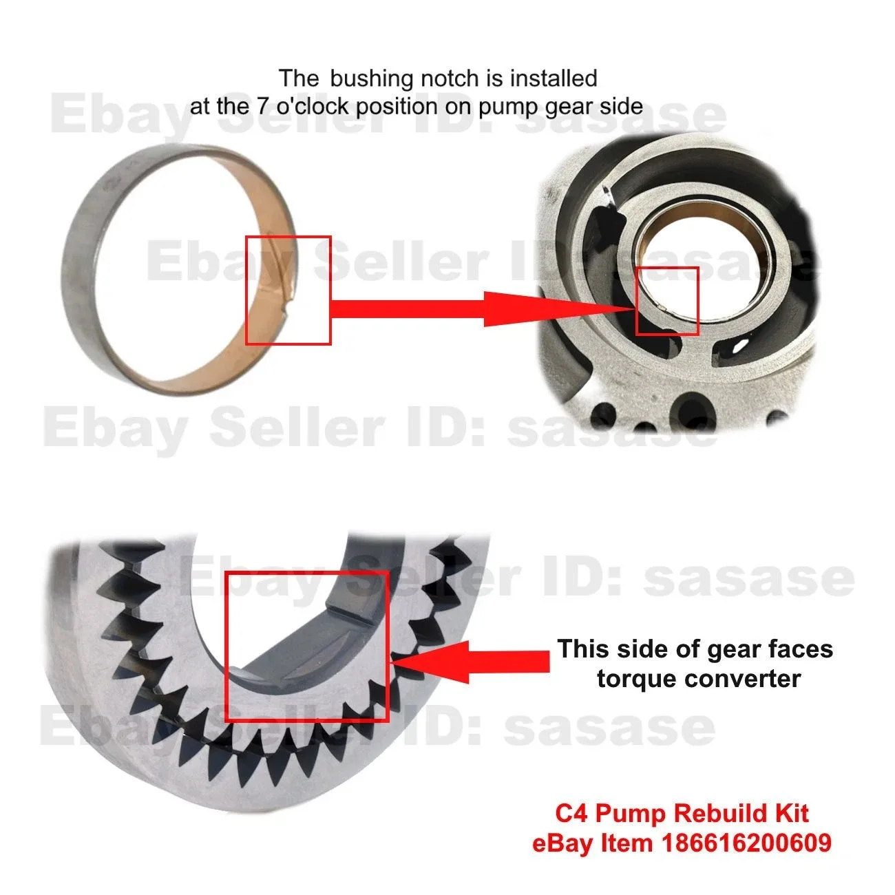 1964-1986 Ford/Mercury C4 C5 Front Pump Rebuild Kit - C-4 Pump Rebuild Kit image 3