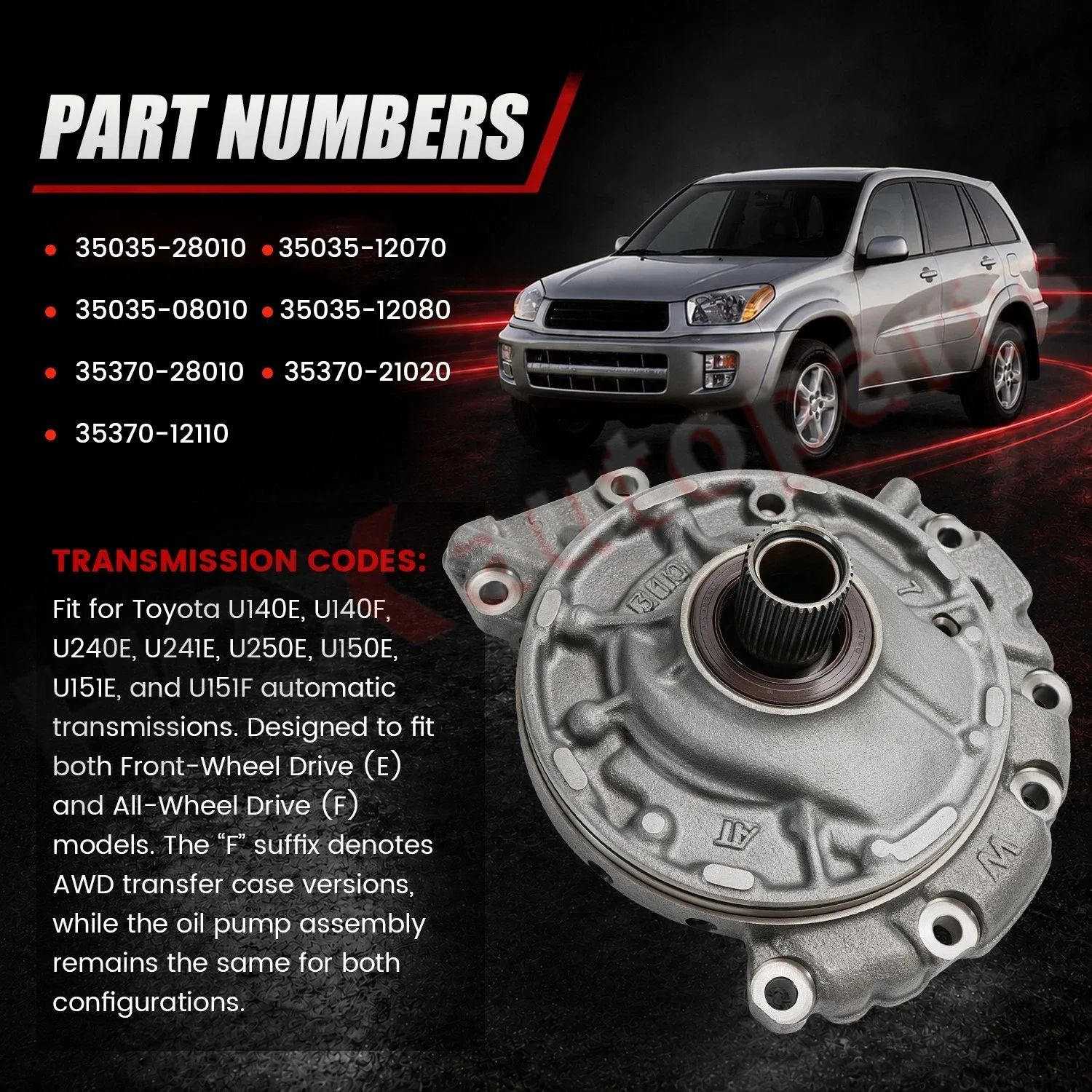 Transmission Oil Pump 94218201 for Toyota Camry (2002-2011) & RAV4 (2001-2012) U140E/U140F image 4