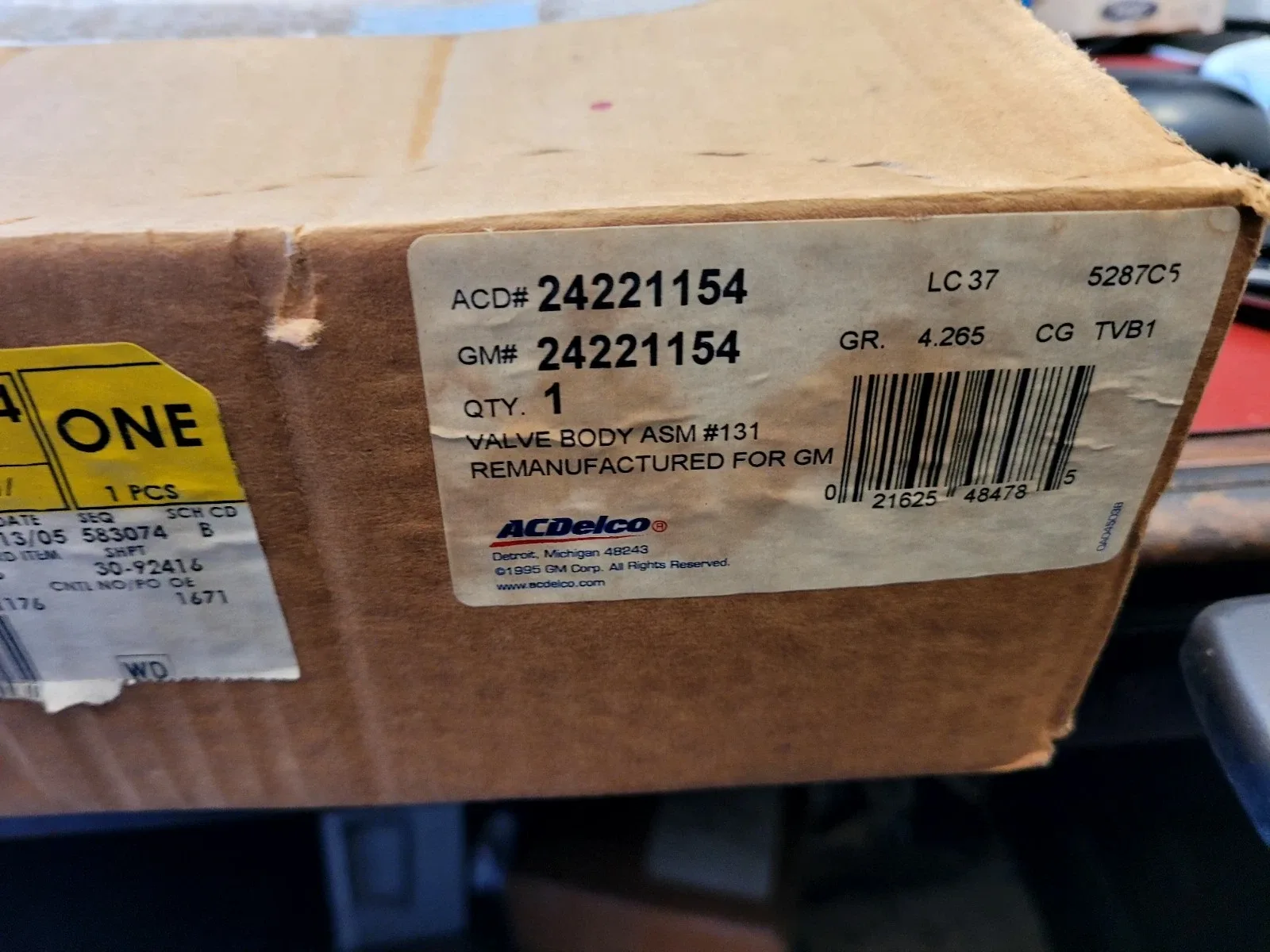 GM Reman Valve Body Control Kit 24221154 for Automatic Transmission