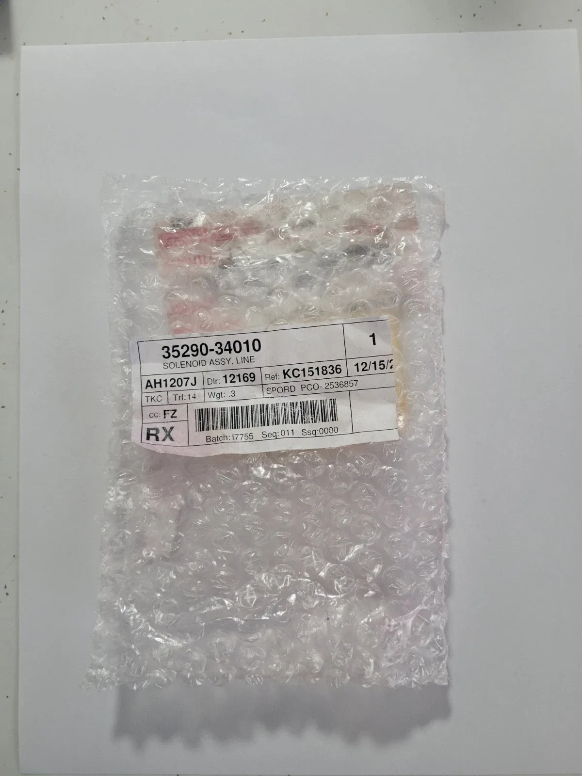 Toyota Line Pressure Solenoid Assembly 35290-34010 OEM image 3