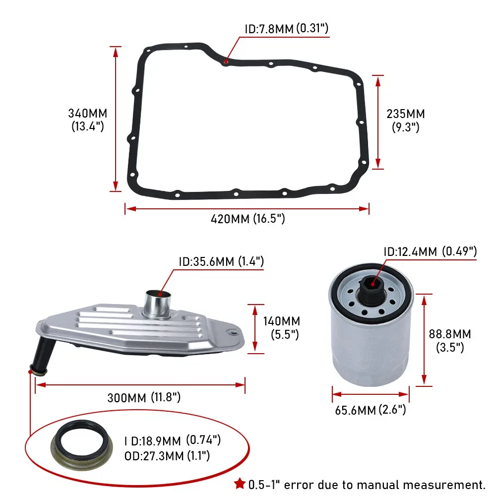 1999-UP Chrysler/Dodge/Jeep/RAM/Mitsubishi 545RFE 65RFE 66RFE 68RFE Transmission Filter Kit TOP-VCC10 image 2