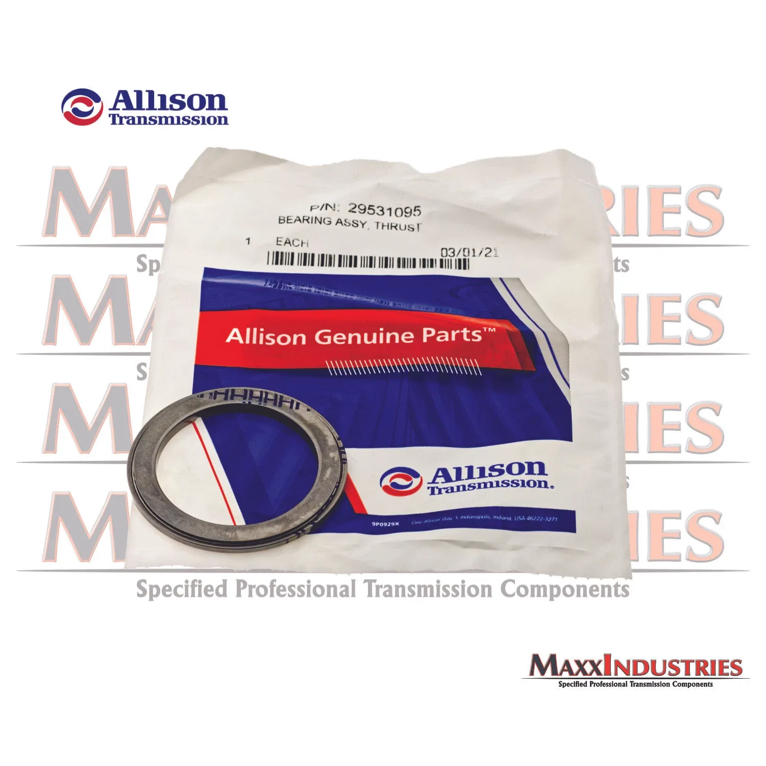 2000-up Allison Thrust Bearing with Races 29531095 for GMC/Chevy HD image 2