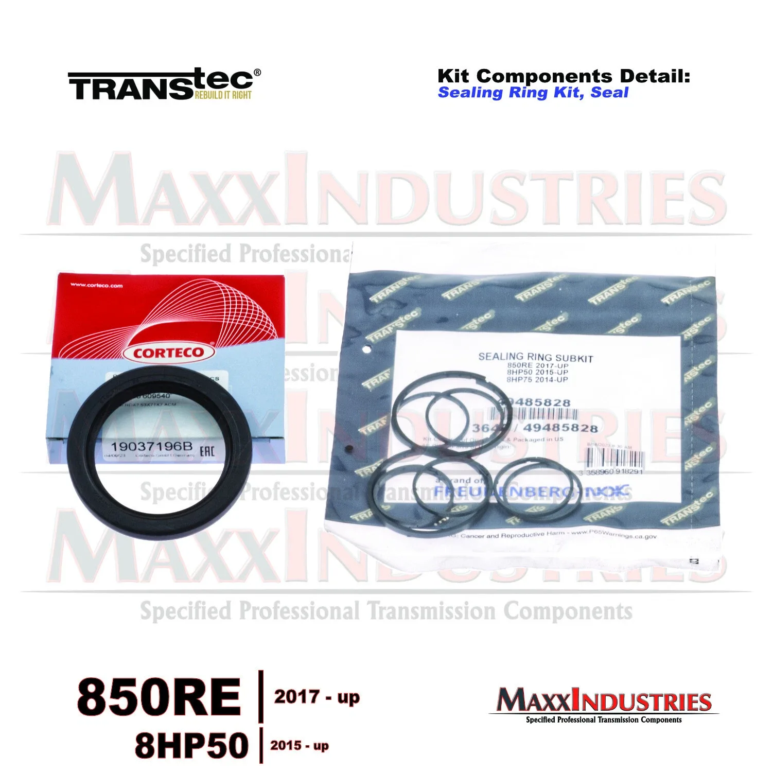 Transtec 850RE / 8HP50 Transmission Gasket & Seal Rebuild Kit MPN 2777 image 4