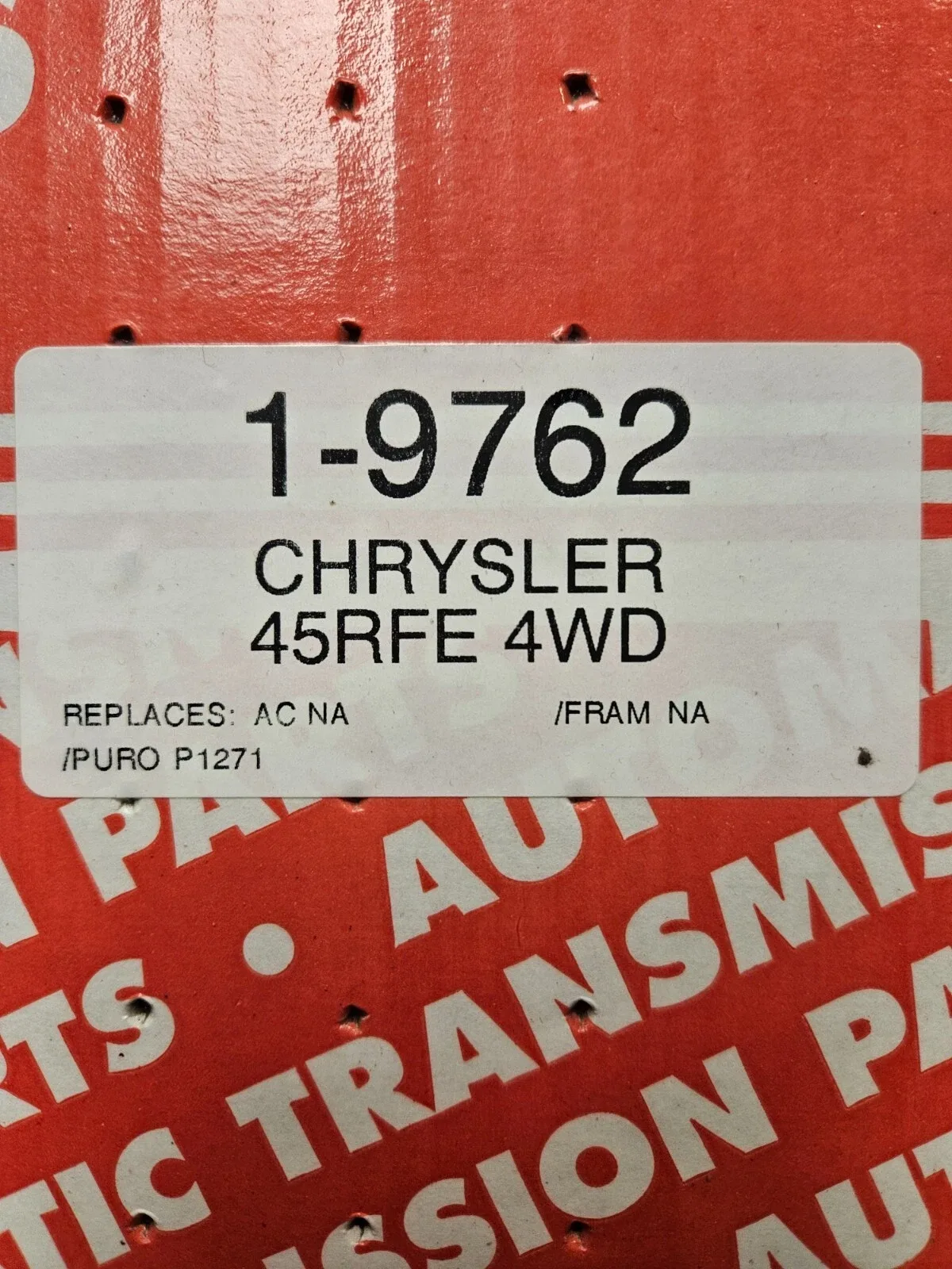 NAPA 45RFE 4WD Transmission Filter & Pan Gasket Kit - Part #1-9762 image 2