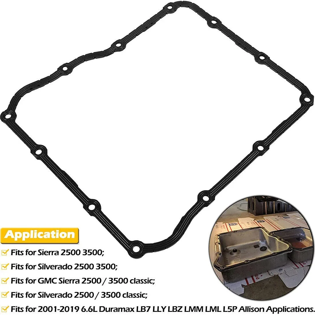 2001-2016 Silverado & Sierra Allison Transmission Pan Gasket SPQP645 image 4