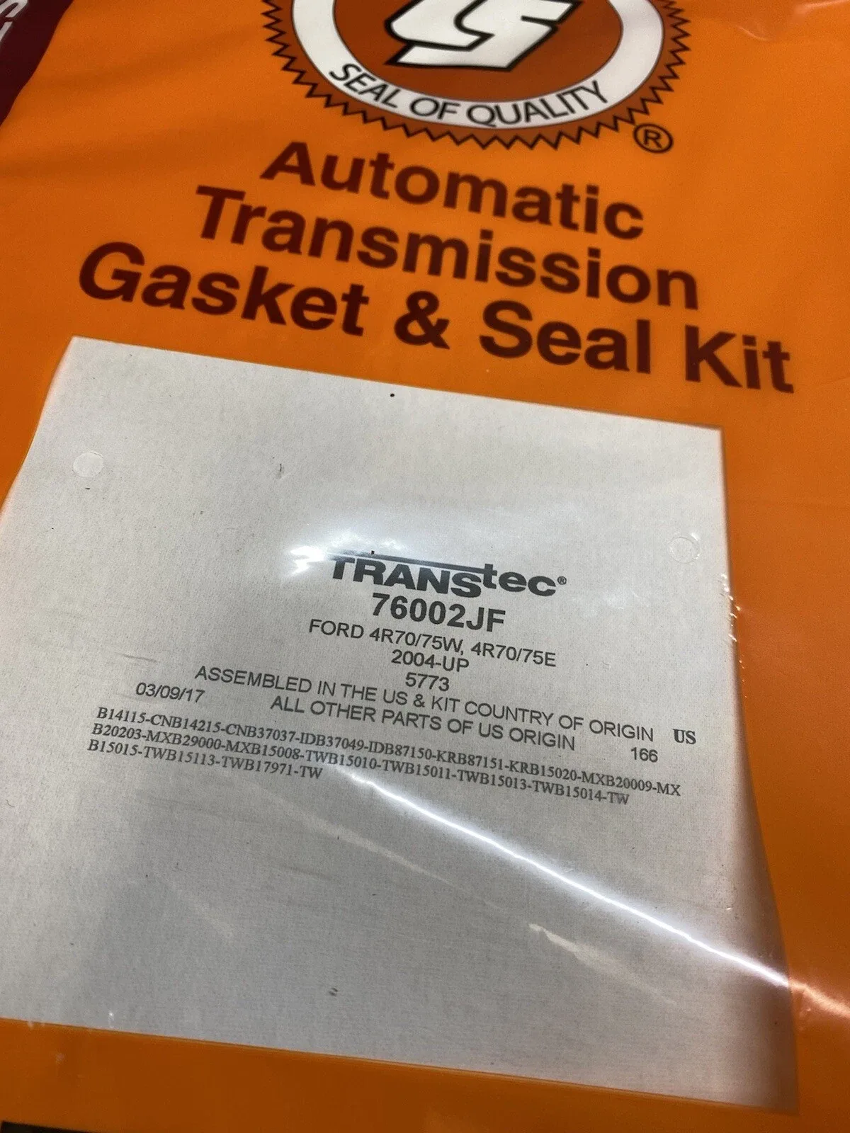 2004-Up Ford Transmission Gasket Set 4R70/75 (Transtec 76002JF) image 2