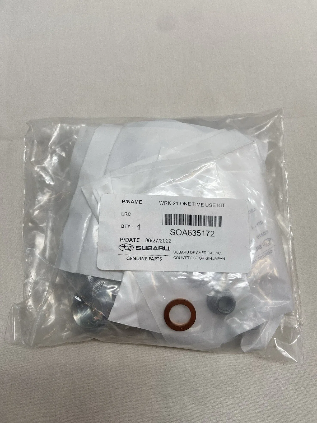 Subaru TR690 Transmission One-Time Use Kit SOA635172
