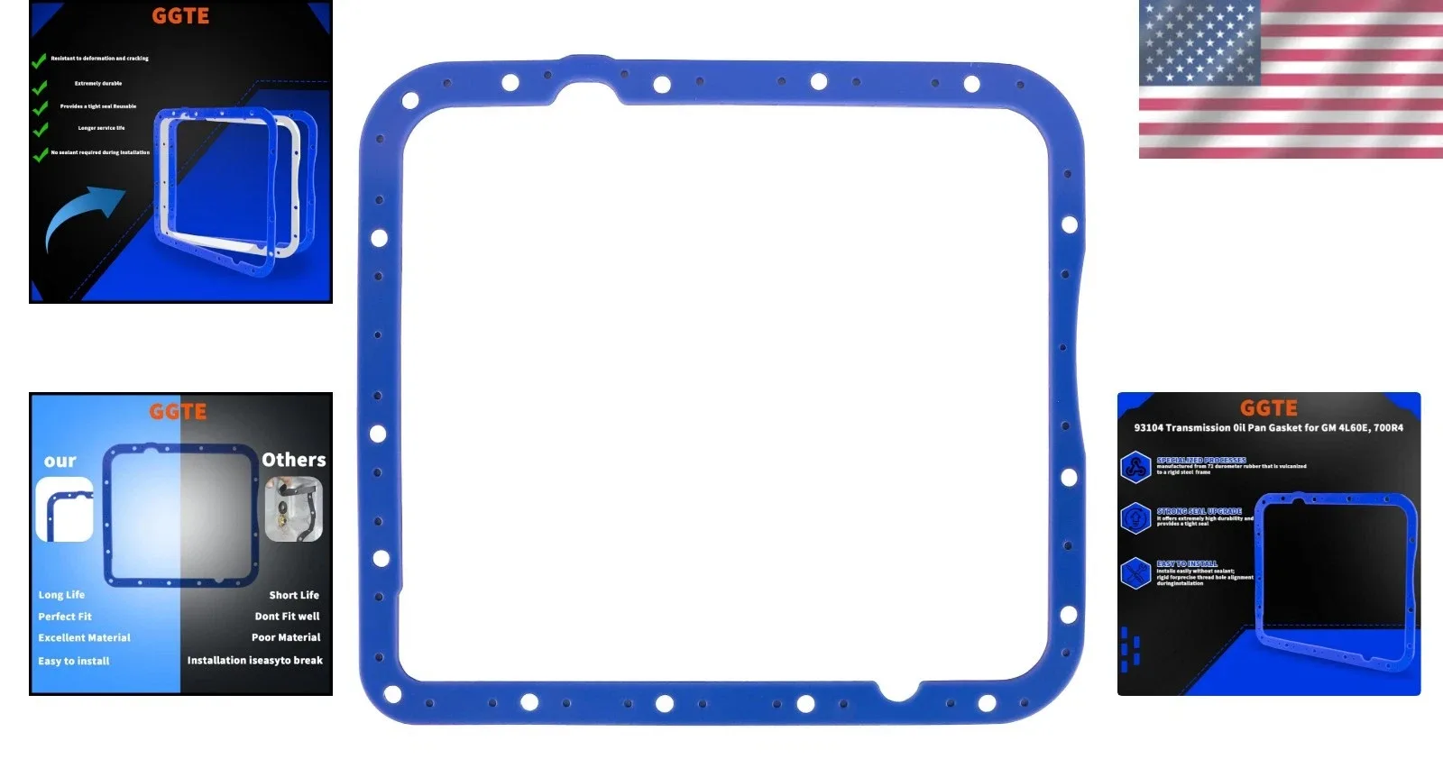 GM 4L60E / 700R4 Transmission Pan Gasket — Galvanized Steel, Reusable image 2
