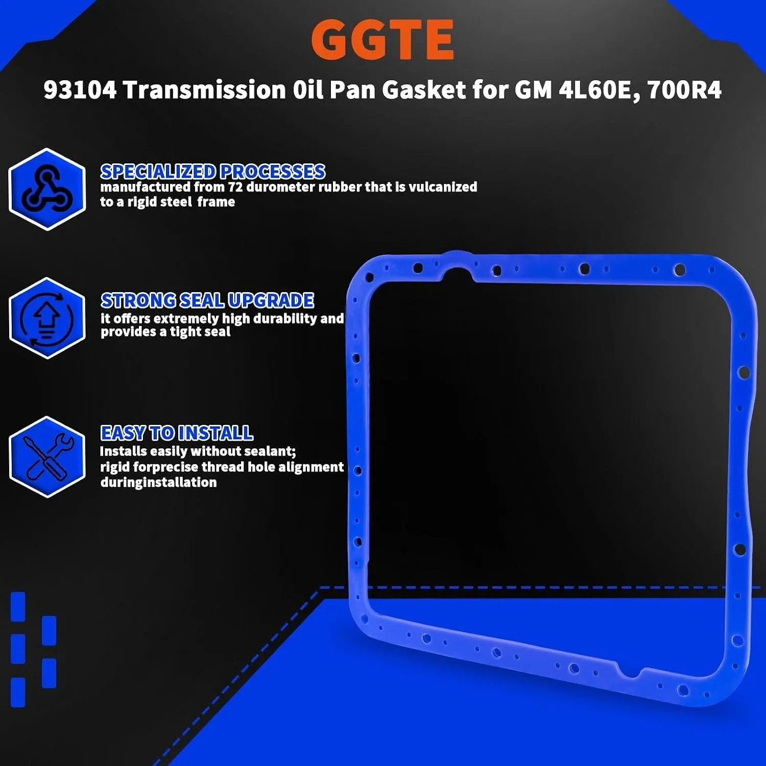 GM 4L60E / 700R4 Transmission Pan Gasket — Galvanized Steel, Reusable image 4