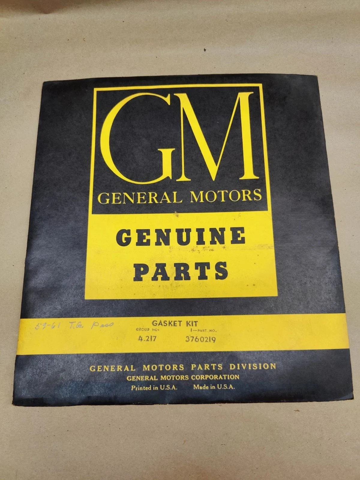 1959-1961 Chevy T.G. Transmission Main Body Gasket Kit GM 3760219