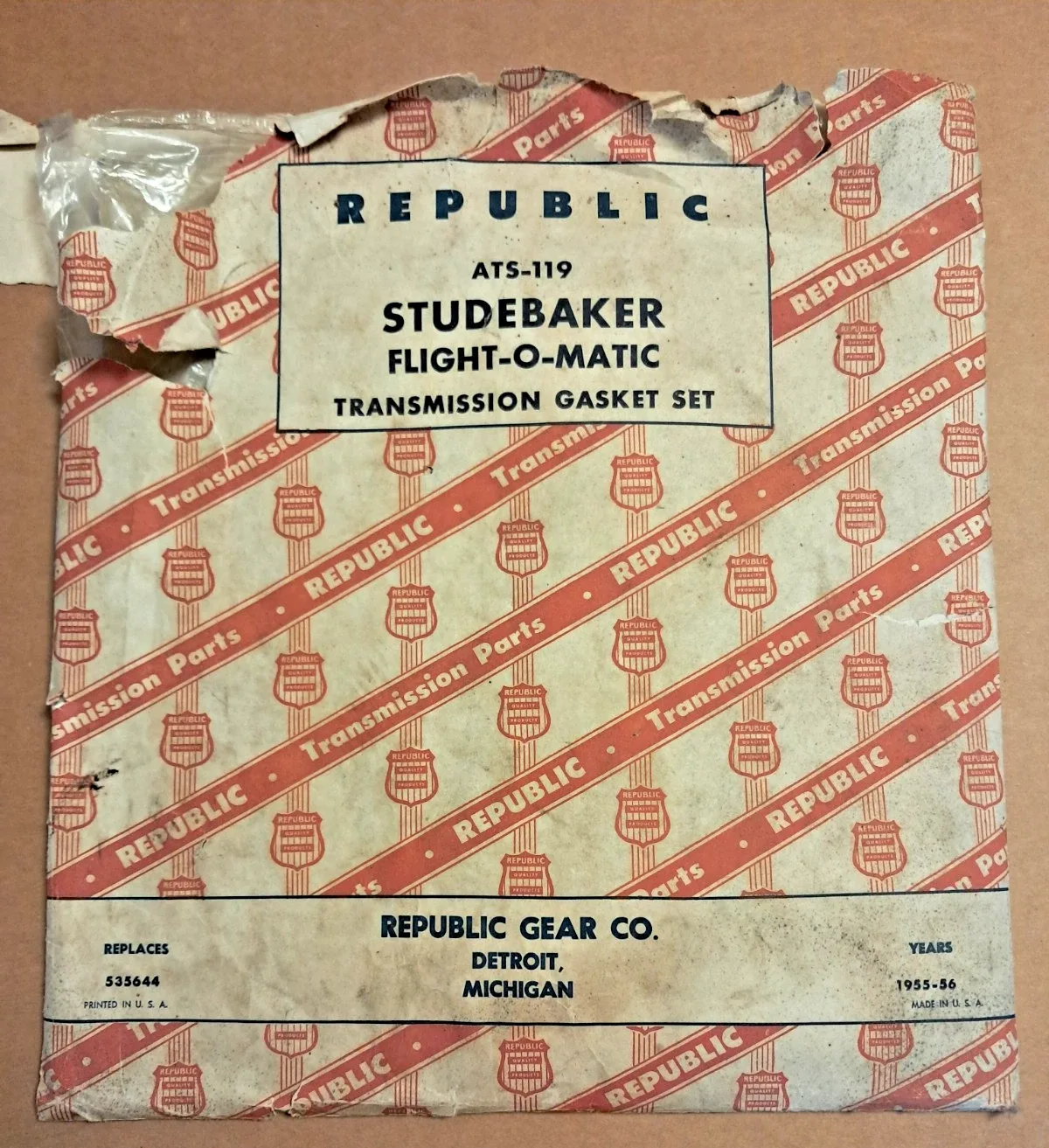 1955-1956 Studebaker Transmission Gasket Set Republic ATS-119