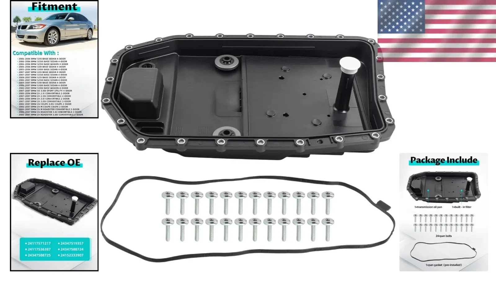 Gasket Repair Service Kit for Select BMW Models — Transmission Oil Pan Gasket Kit (24152333907) image 2