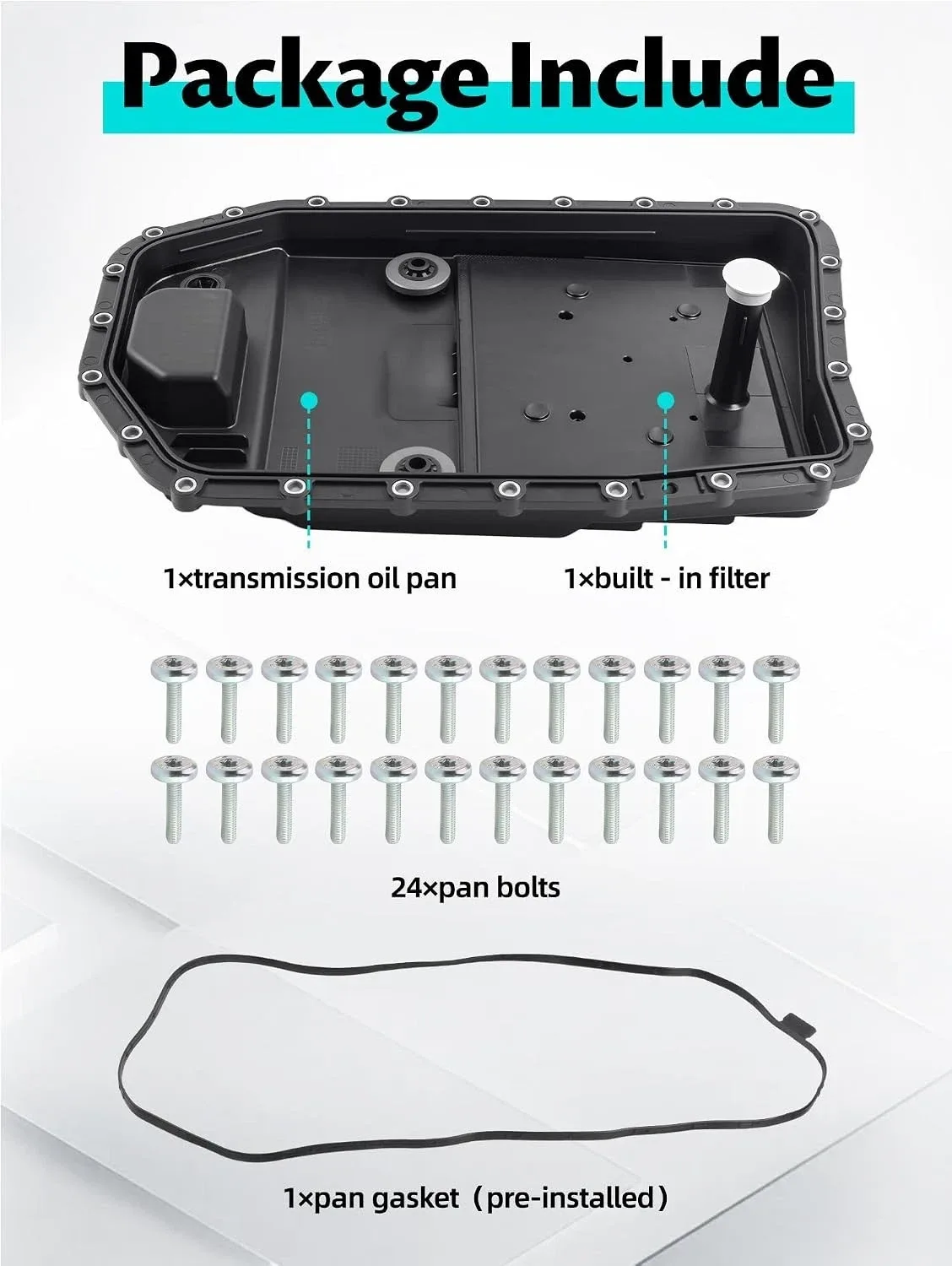 Gasket Repair Service Kit for Select BMW Models — Transmission Oil Pan Gasket Kit (24152333907) image 4