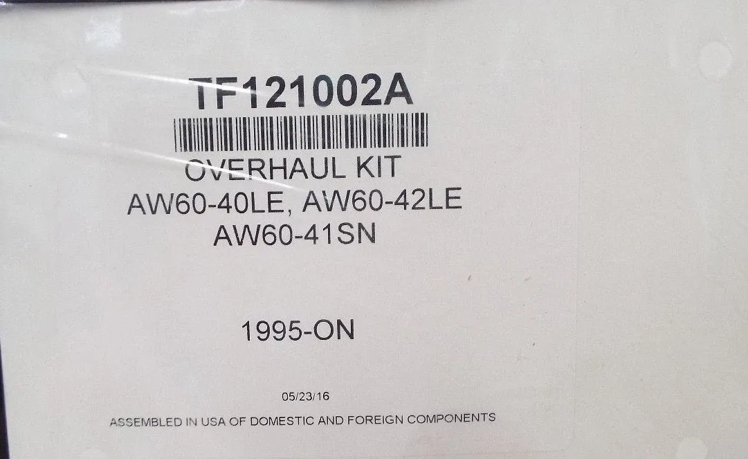 AW60-40 / AW60-42LE / AW60-41S Overhaul Gasket Kit TF121002A image 2