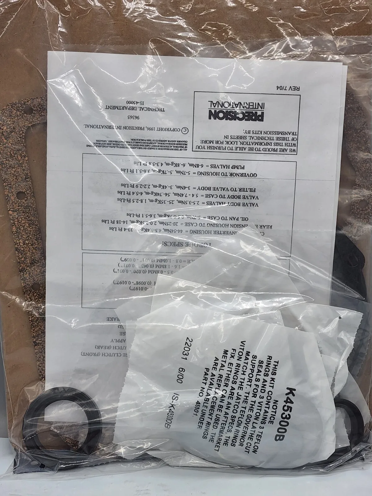 1983-1997 Nissan Jatco 4N71B / LN471B Transmission Gasket Overhaul Kit 53002A image 2