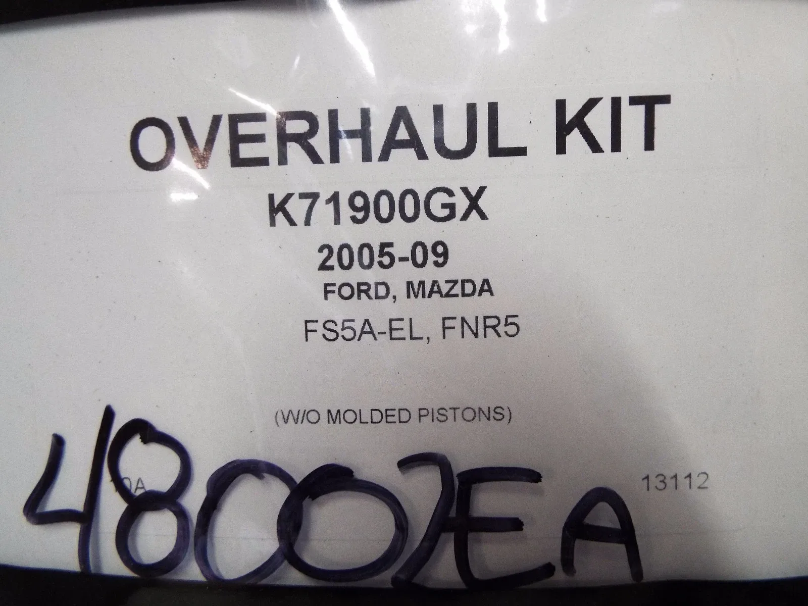 Precision K71900GX Overhaul Kit for Ford & Mazda 5S5A-EL / FNR5 image 2