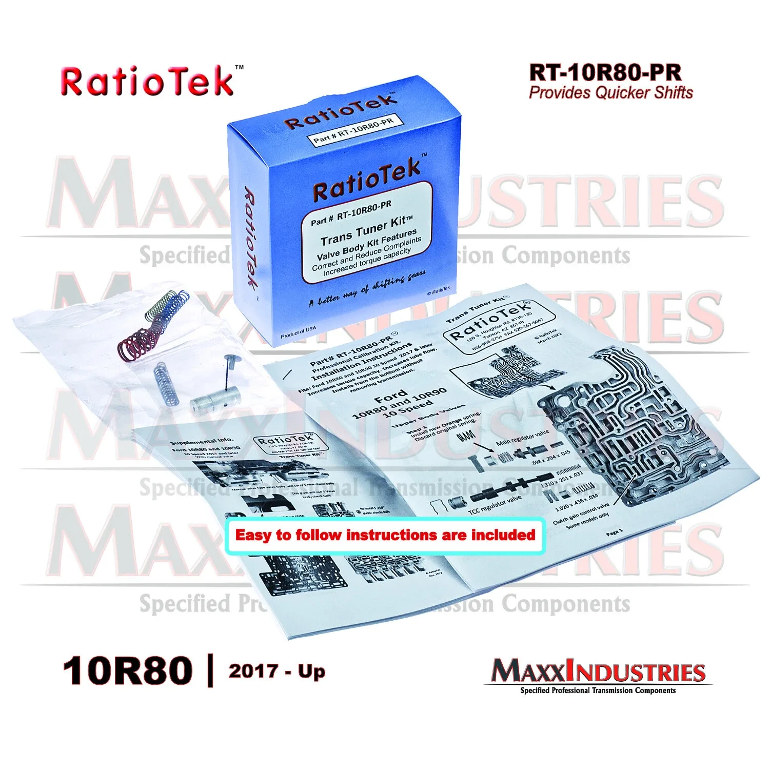 RatioTek RT-10R80-PR 10R80/10R90 Valve Body Shift Improver Kit image 3