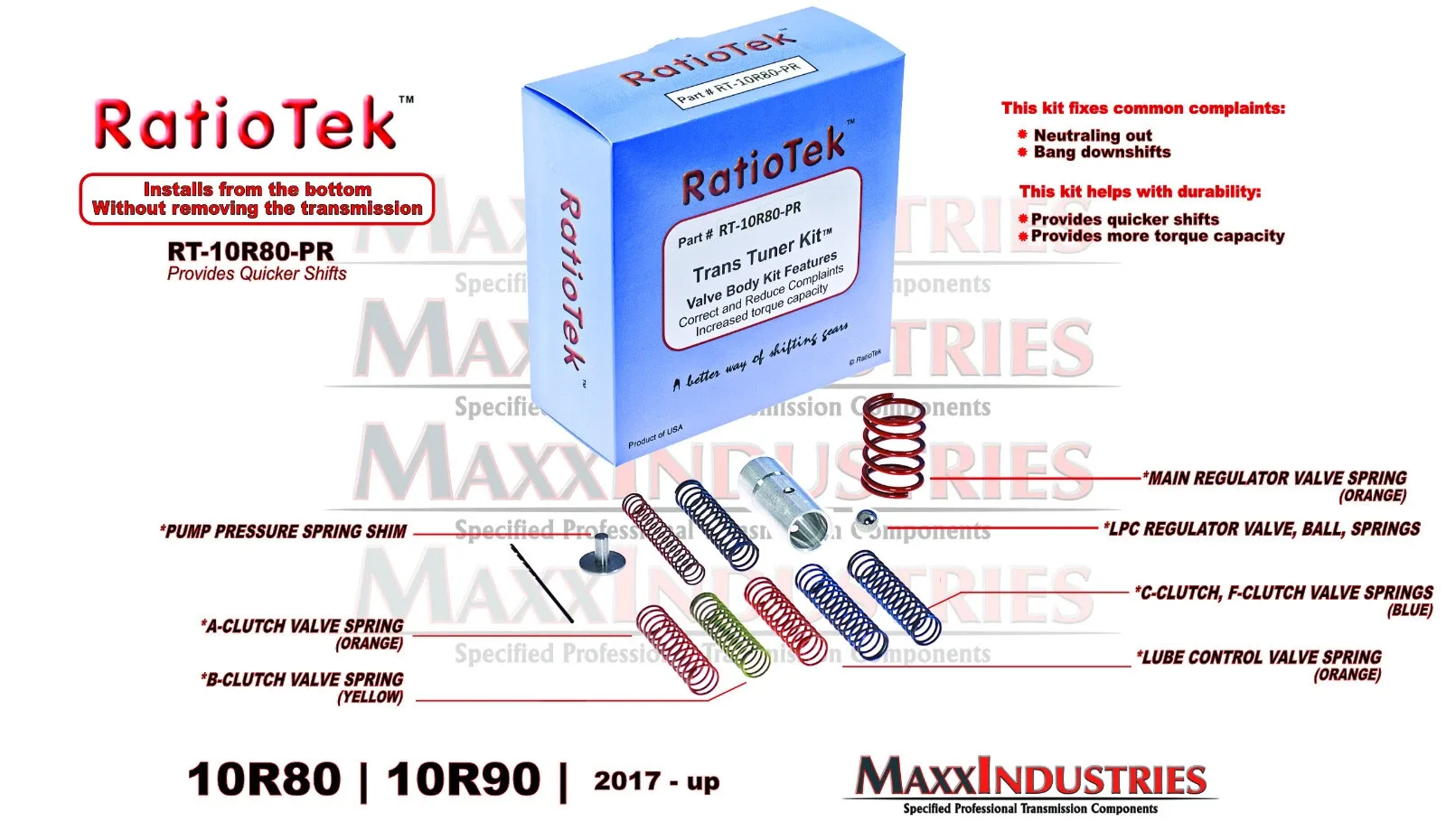 RatioTek RT-10R80-PR 10R80/10R90 Valve Body Shift Improver Kit image 4