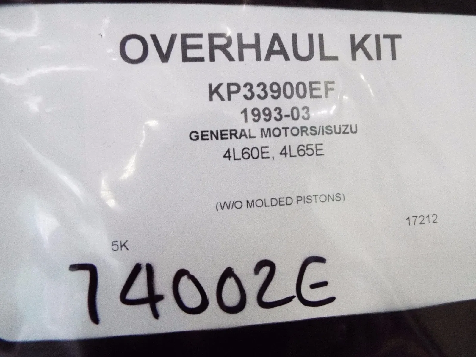 1993-2003 4L60E Overhaul Gasket Kit 74002e image 3