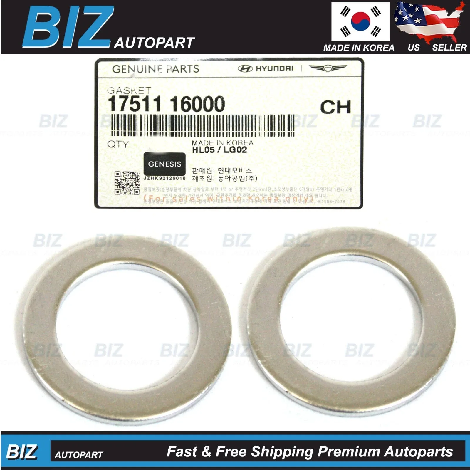 1986-2024 Hyundai Kia Transmission Case Plug Gasket Set 17511-16000
