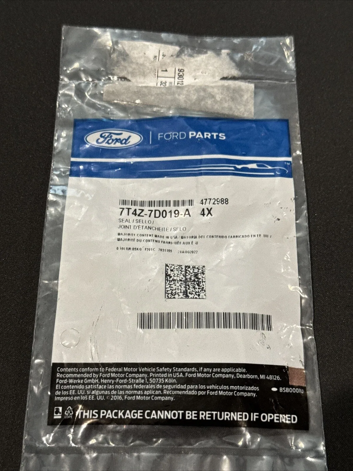 Ford 8 Speed Transmission Seal O-Ring 7T4Z7D019A (4-Pack) image 2