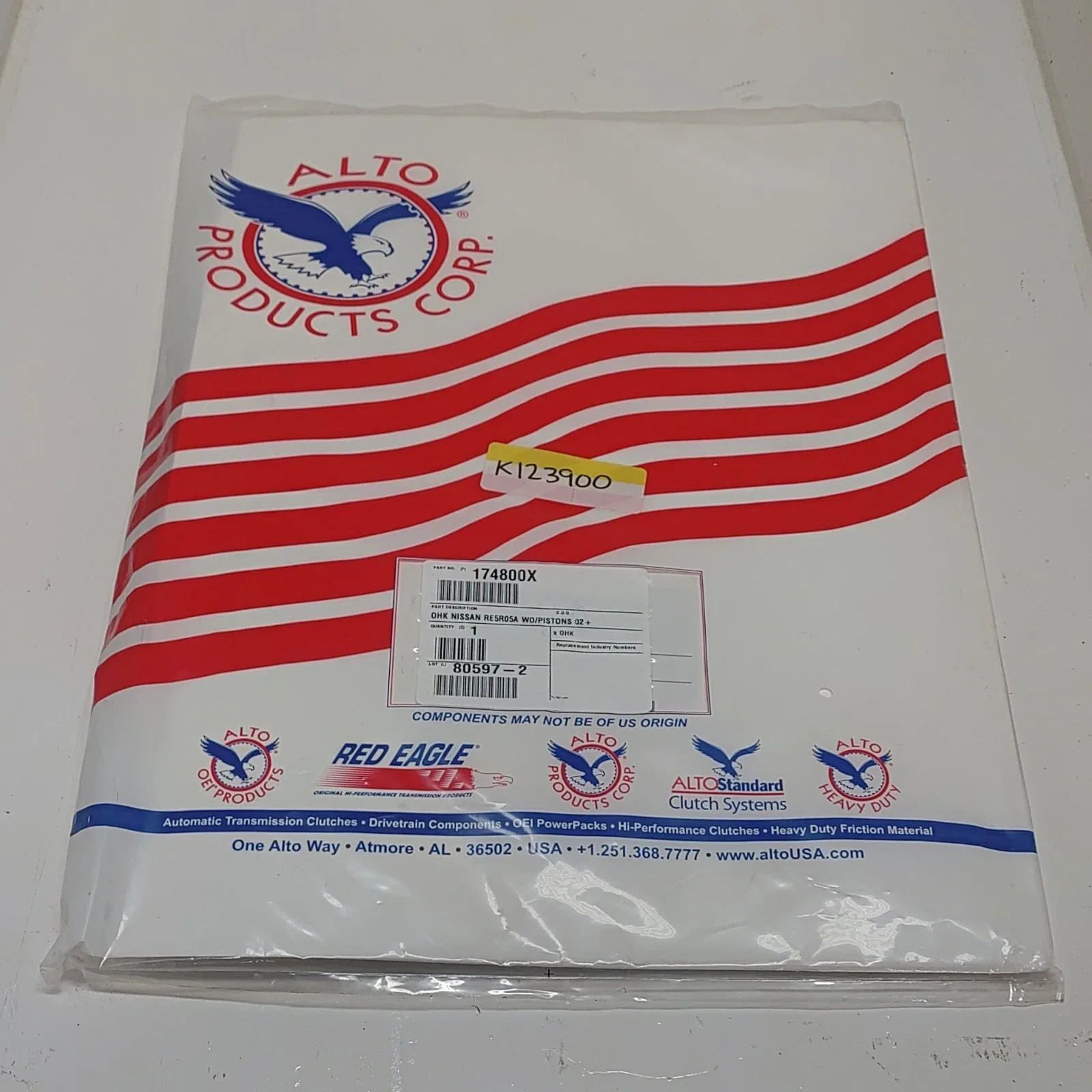 Alto 174800x RE5R05A Transmission Gasket/Overhaul Kit image 3