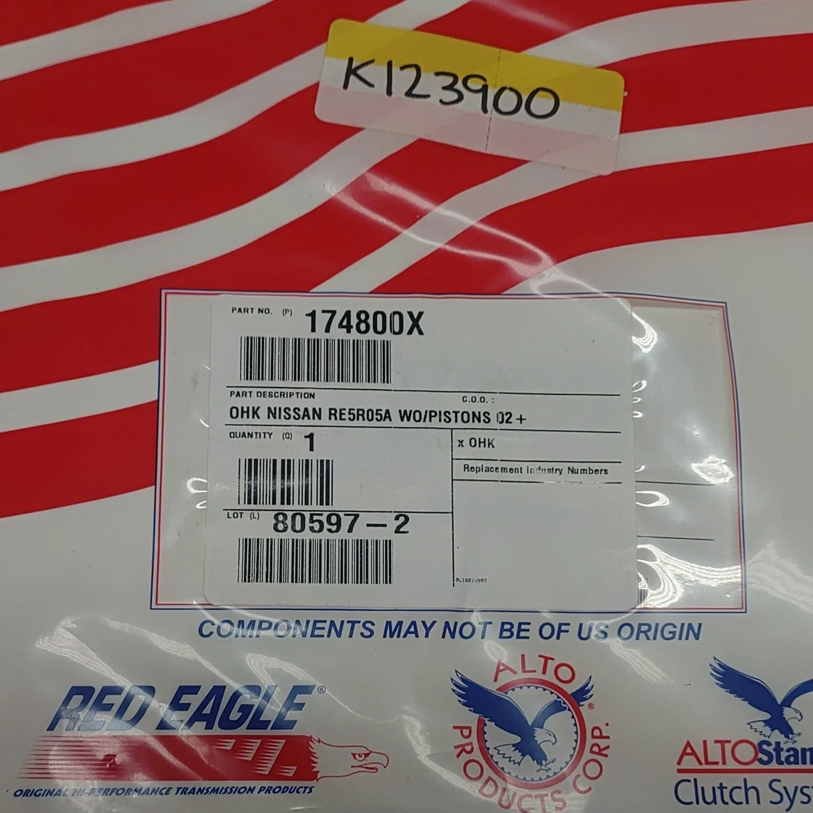 Alto 174800x RE5R05A Transmission Gasket/Overhaul Kit image 4