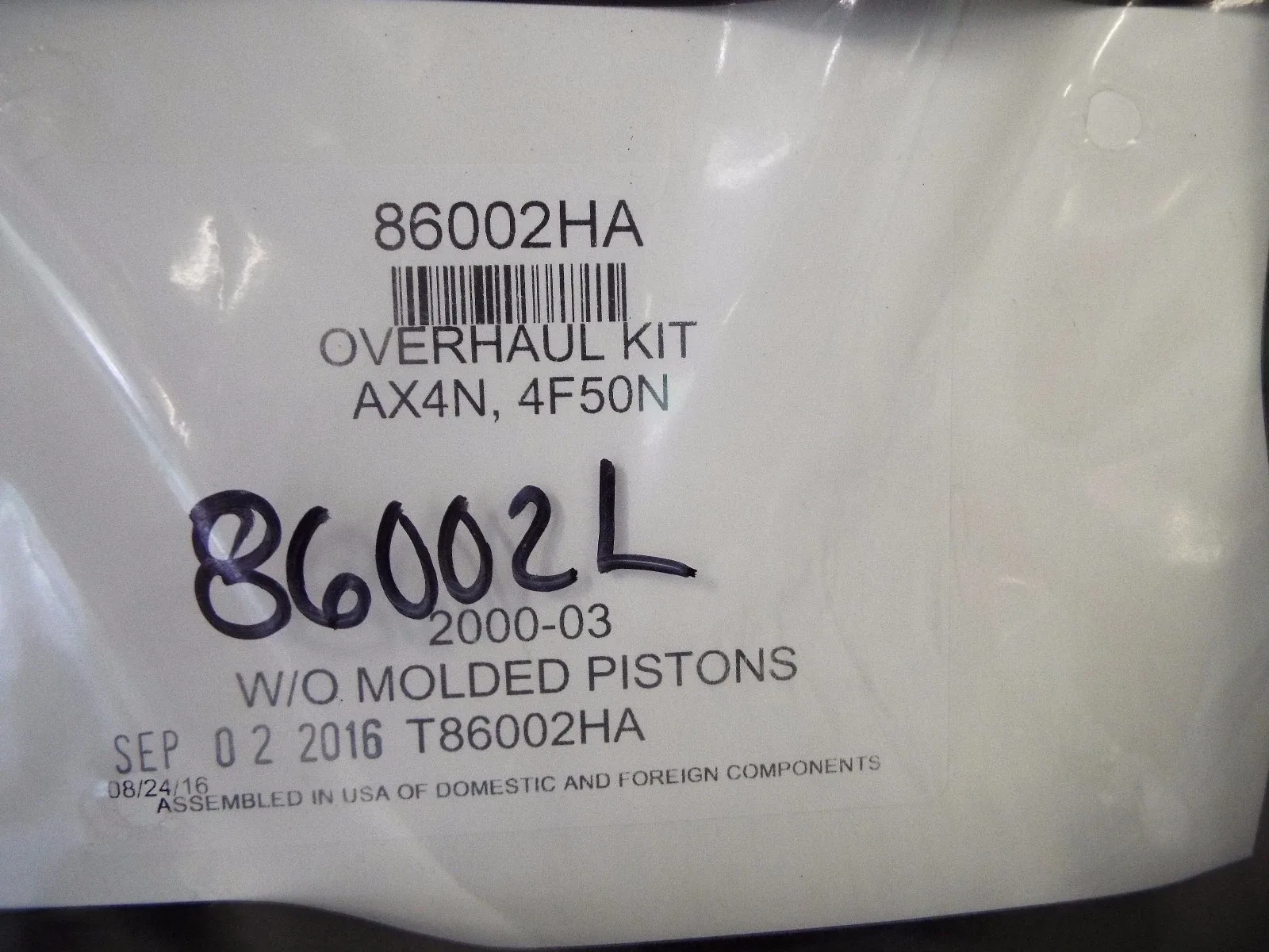 2000-2003 Ford AX4N (4F50N) Overhaul Kit 86002HA image 2