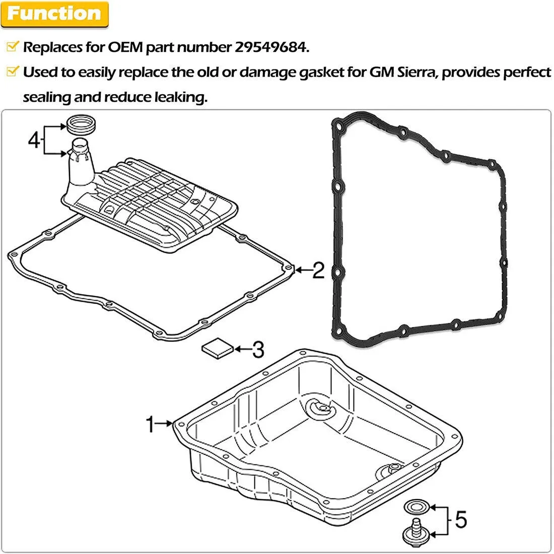 2001-2019 Duramax 6.6L Allison Transmission Pan Gasket Filter – PMQP645 image 2