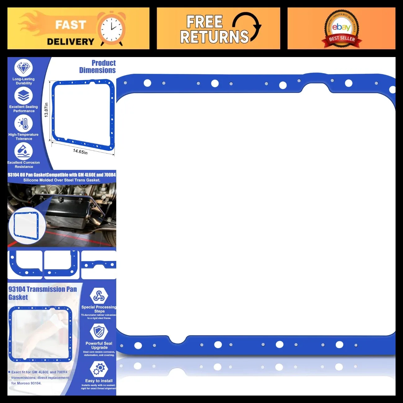 GM 4L60E / 700R4 Transmission Oil Pan Gasket MPN 93104