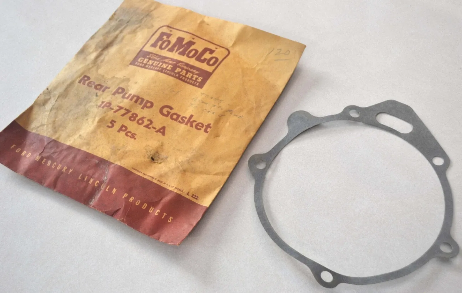 1956-1958 Mercury Transmission Rear Oil Pump-to-Case Gasket — MPN 1P-77862-A image 2