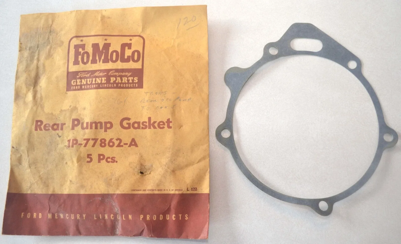 1956-1958 Mercury Transmission Rear Oil Pump-to-Case Gasket — MPN 1P-77862-A